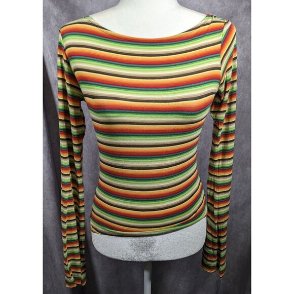Mais X Frida Retro Striped Open Back Top Size Large - Picture 6 of 7